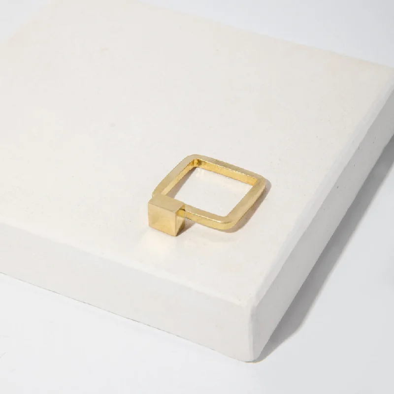 Square Stacking Ring - Brass