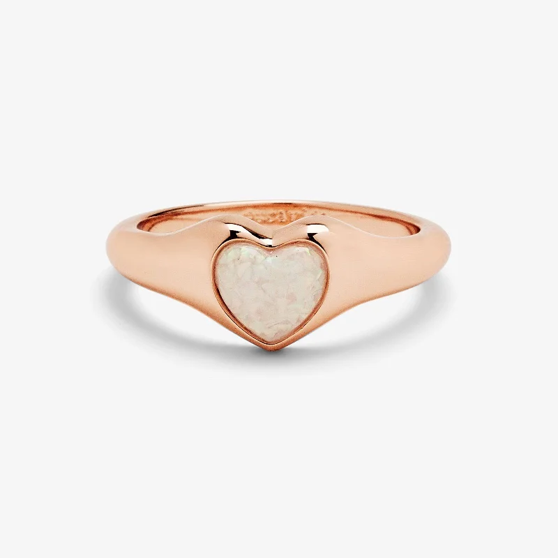 Stone Heart Signet Ring