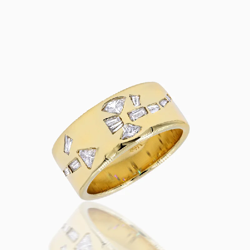 Wide Band Diamond Ring